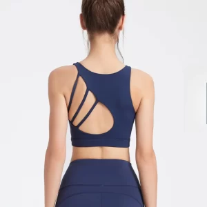 Naked Feel Women's High-Impact Anti-Shock Sports Bra, Convertible Outdoor Fitness Vest Yoga Top with Seamless Back Design