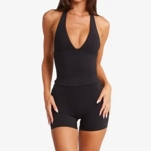 Women's Halter Neck Yoga Vest V-Neck Built-in Bra Naked-Feel Moisture-Wicking Workout Top Gym Fitness Seamless Activewear