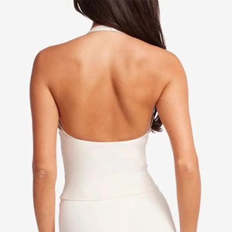 V-neck Cross Neck Vest, Chest Pad, Yoga Clothes Top, Women's Quick-drying Sports and Fitness Clothes Top Sport Bra Tank Top - Image 2